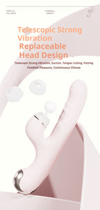 Tongue Licking Telescopic Vibrator Female Strong Vibration Female Masturbator Adult Toy Massage Stick Female Masturbator