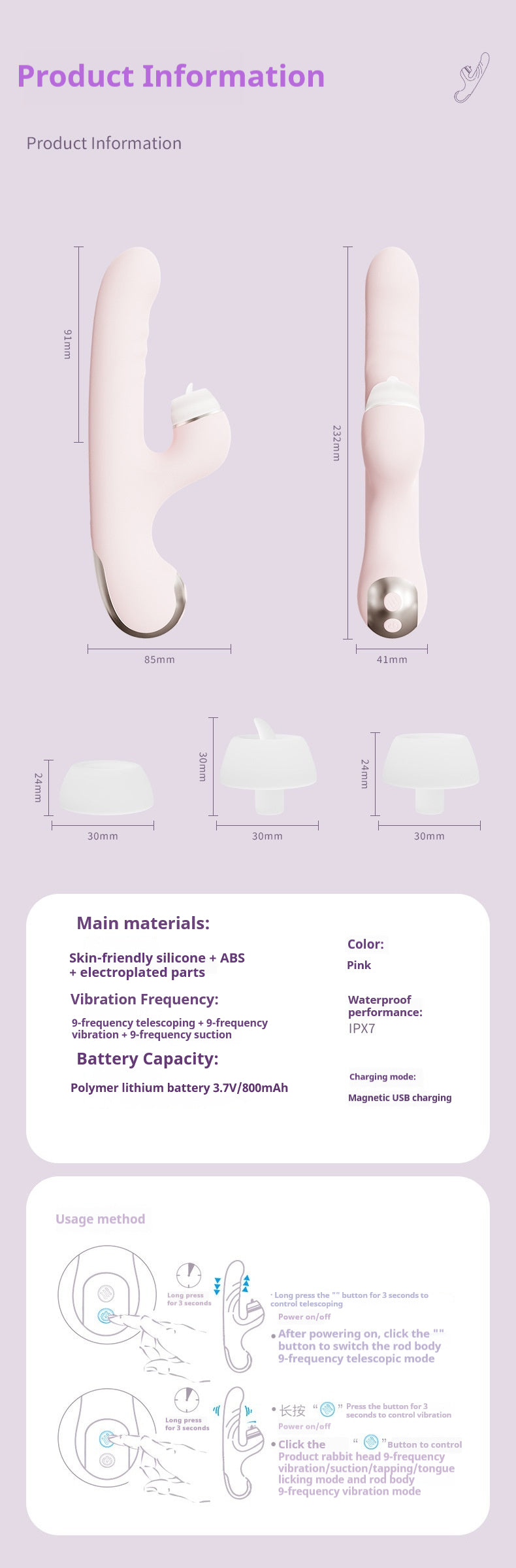 Tongue Licking Telescopic Vibrator Female Strong Vibration Female Masturbator Adult Toy Massage Stick Female Masturbator