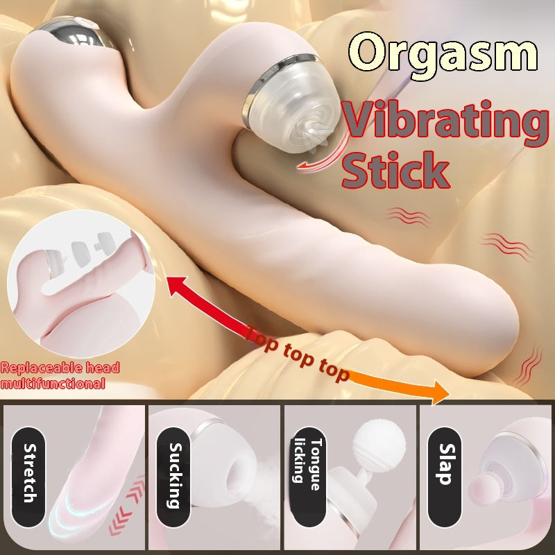 Tongue Licking Telescopic Vibrator Female Strong Vibration Female Masturbator Adult Toy Massage Stick Female Masturbator