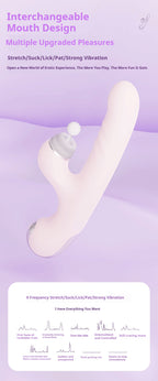 Tongue Licking Telescopic Vibrator Female Strong Vibration Female Masturbator Adult Toy Massage Stick Female Masturbator